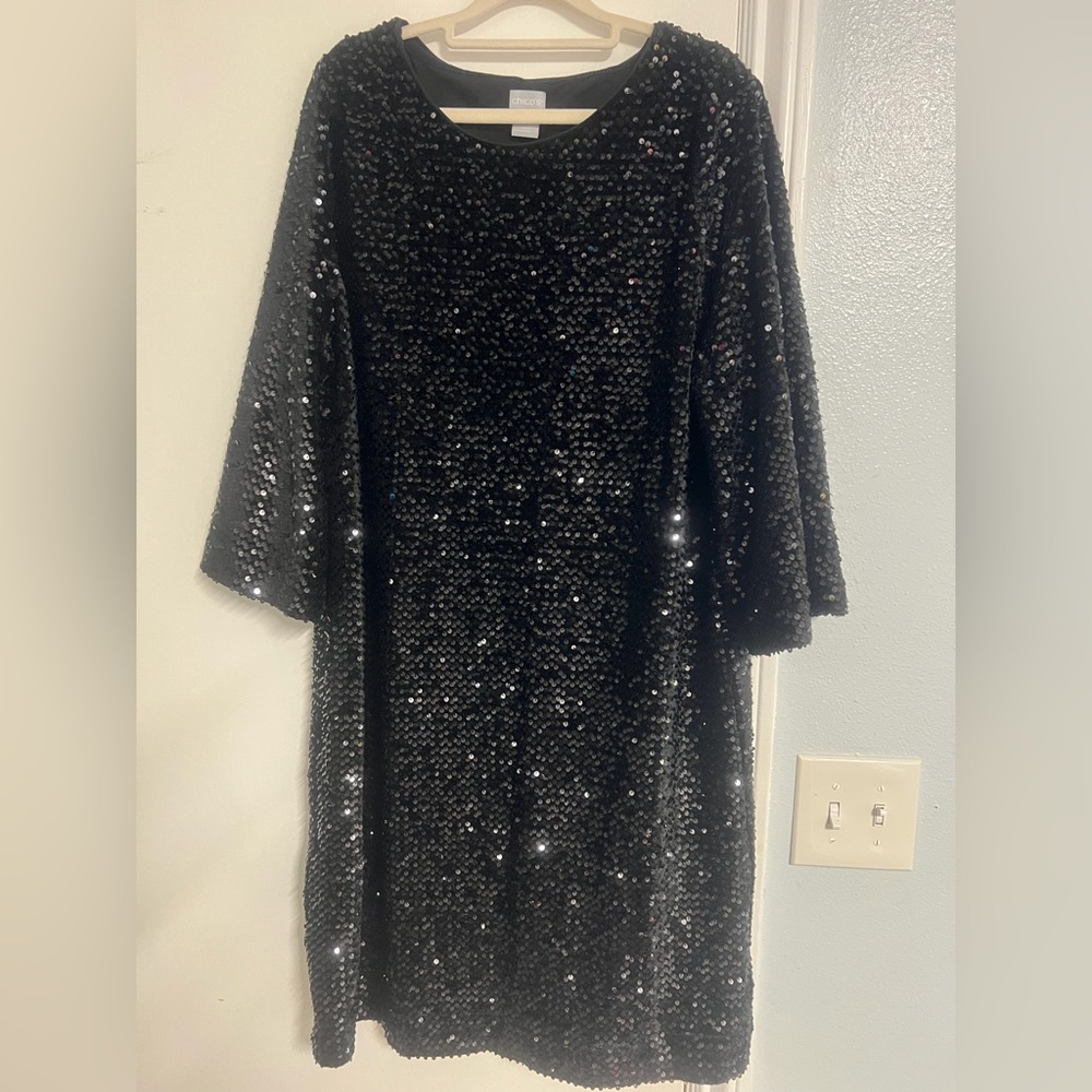 Chico's Black Sequin Dress